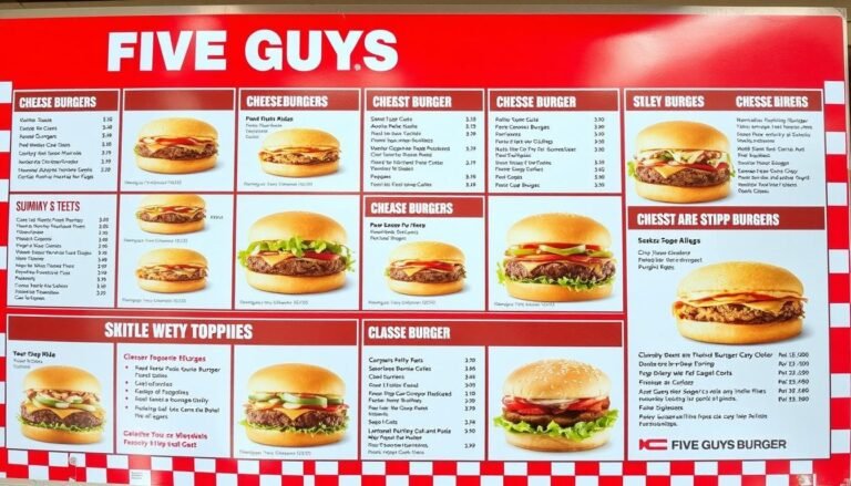 Five Guys Burger Menu