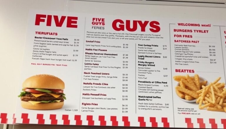 Five Guys Burgers And Fries Menu